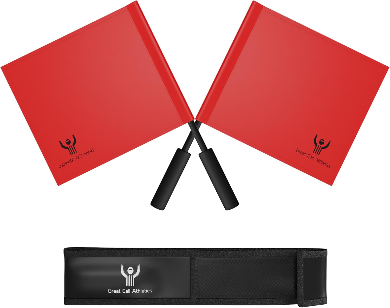Great Call Athletics  Juego de bandera roja profesional de voleibol con estuche  Árbitro 2 Piezas Línea Judge Linesman Pista de Fútbol Oficial