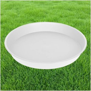 Paquete de 2 platillos para plantas de 26 pulgadas, platillos de plástico profundos grandes y resistentes redondos de 25 pulgadas, bandejas de goteo Paquete de 2 platillos para plantas de 26 pulgadas, platillos de plástico profundos grandes y resistentes redondos de 25 pulgadas, bandejas de goteo