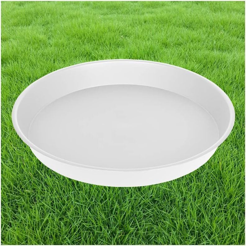 Paquete de 2 platillos para plantas de 26 pulgadas, platillos de plástico profundos grandes y resistentes redondos de 25 pulgadas, bandejas de goteo