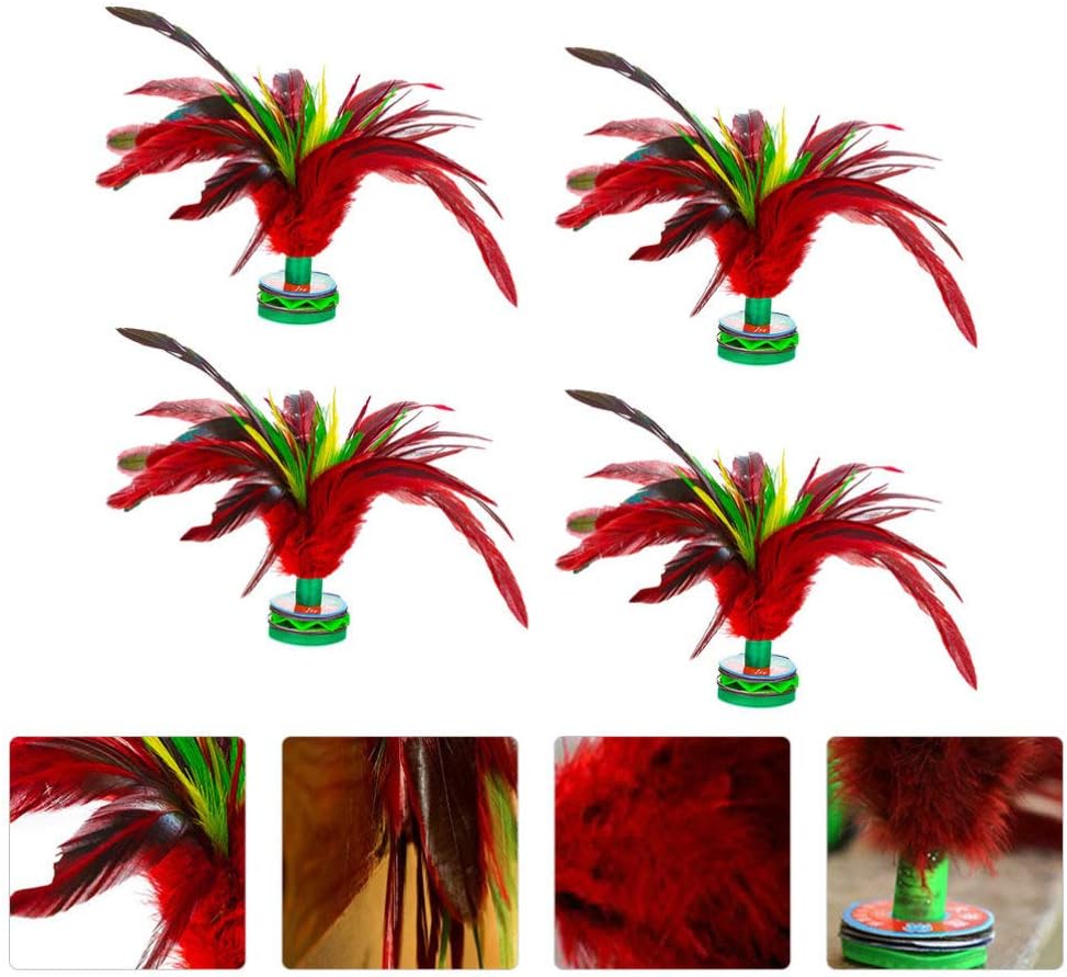 Alipis Jianzi Shuttlecock 4pcs Volante o Birdies Soft Kick Volante Chino Jianzi Pie Deportes al aire libre Juego de juguete Volante