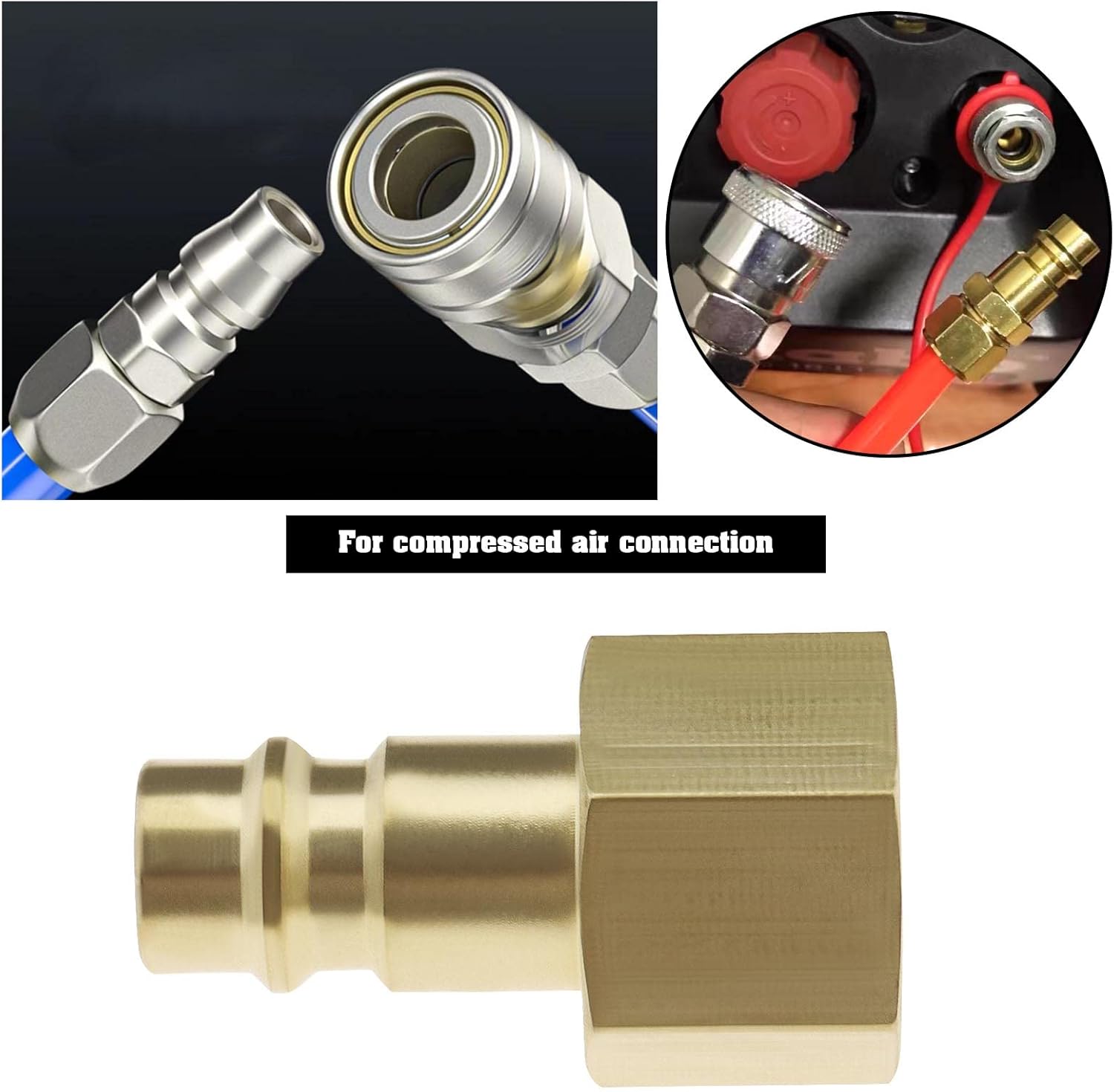 2 pezones de enchufe de aire comprimido NW 7.2 con rosca interna de 38 pulgadas para conexión de aire comprimido, accesorios de manguera de aire,