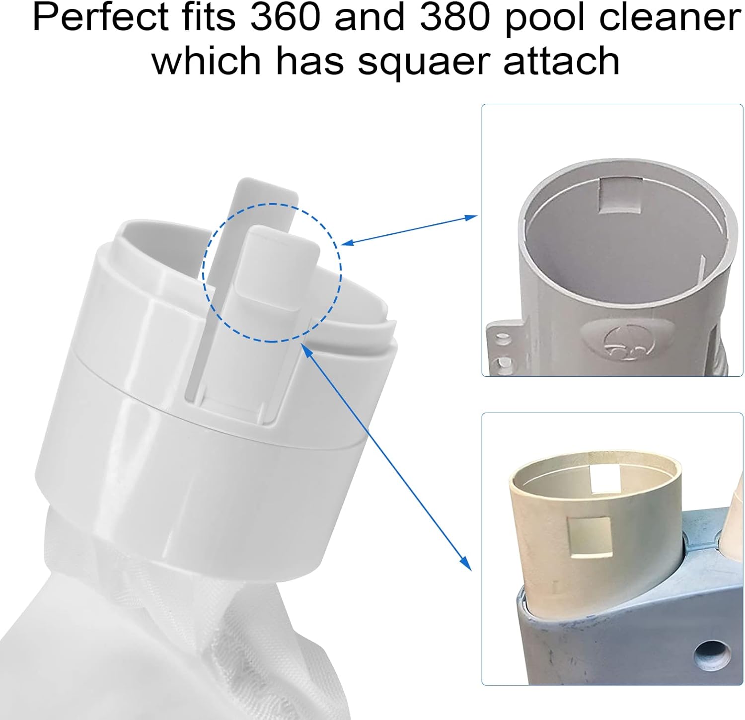 360 y 380 – Bolsas de repuesto para limpiador de piscinas Polaris Bolsa de filtro multiusos con cremallera, paquete de 2 unidades, color blanco