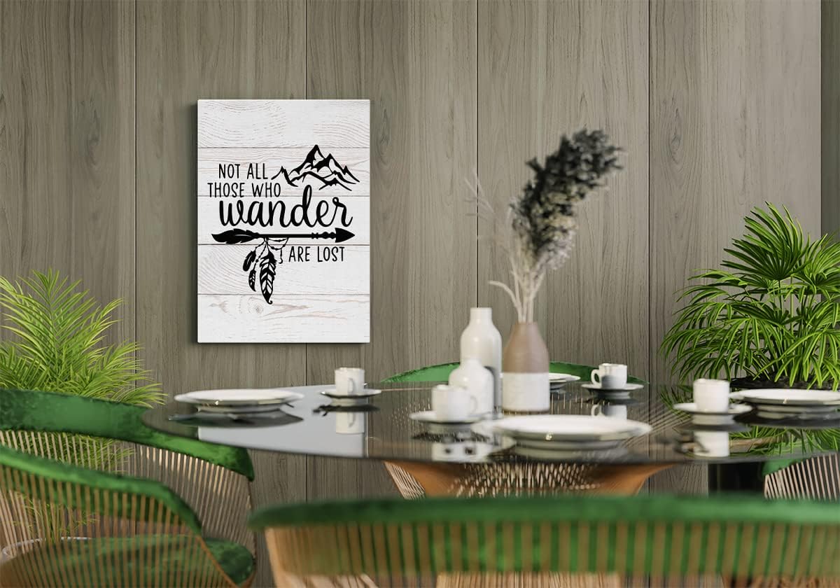 BXFAHZJ Lienzo decorativo para pared con texto en inglés Not All Those Who Wander Are Lost con temática de aventura de granja de 11 x 14 pulgadas,