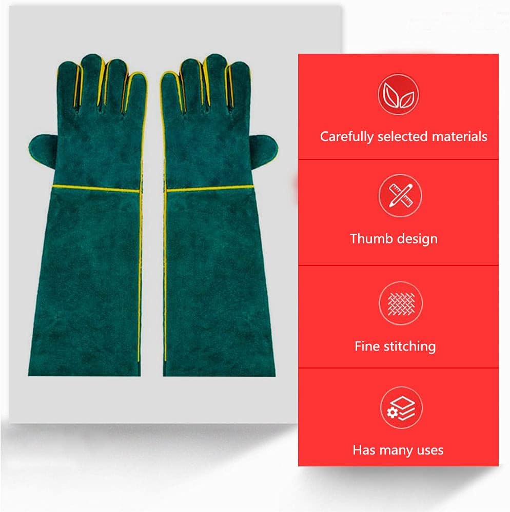 Guantes de trabajo antimordeduras, 23.6in, resistentes a las mordeduras, guantes de manipulación de animales para soldadura, jardinería, manipulación