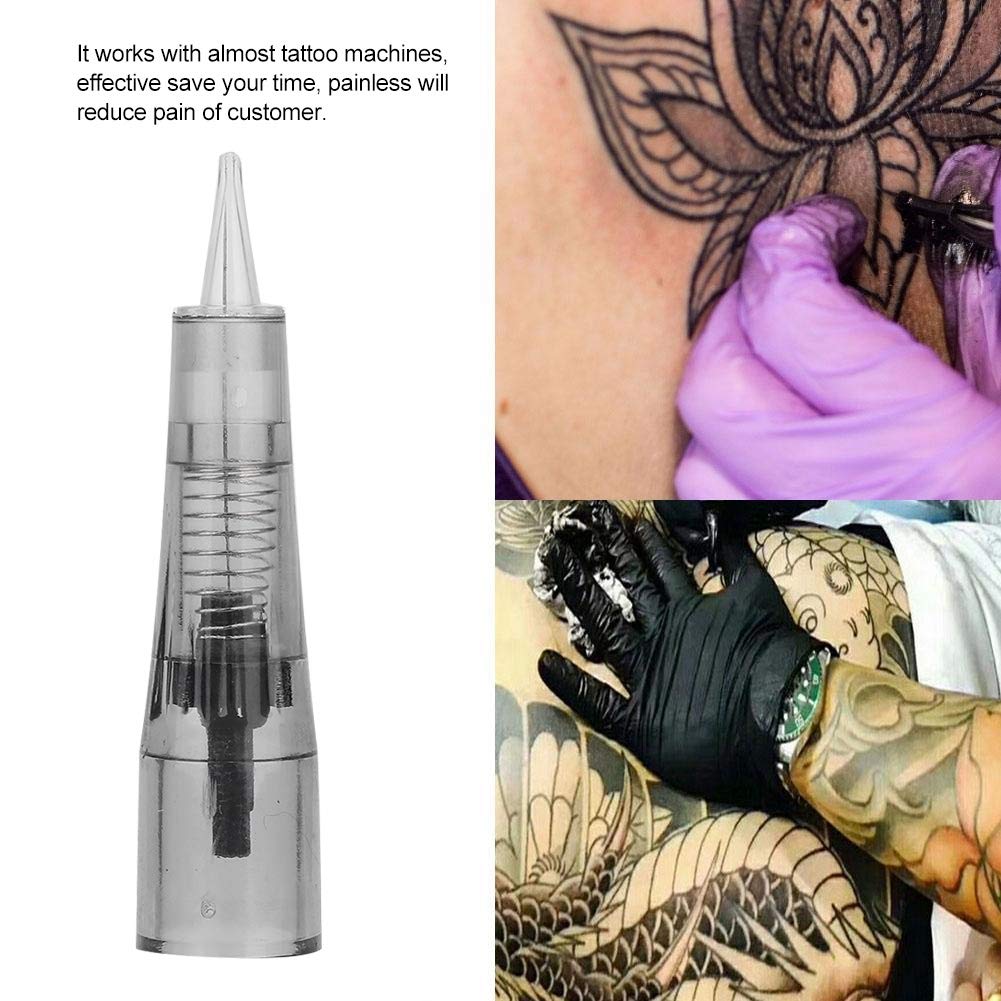 Cartuchos de aguja de tatuaje de cejas, paquete de 10 agujas de microblading sin dolor para maquillaje de cejas y labios, MTS Beauty (0.010 in)
