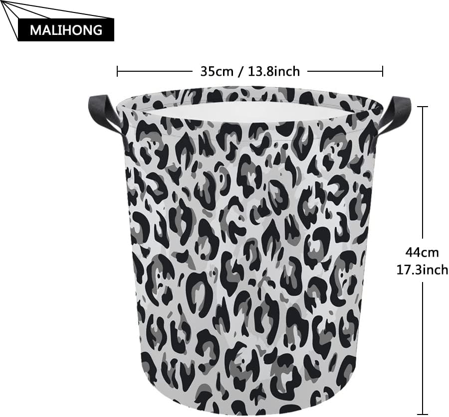 MALIHONG Cesta de lavandería grande con diseño de leopardo amarillo, lavable con asa, impermeable, plegable, organizador de juguetes, contenedor de