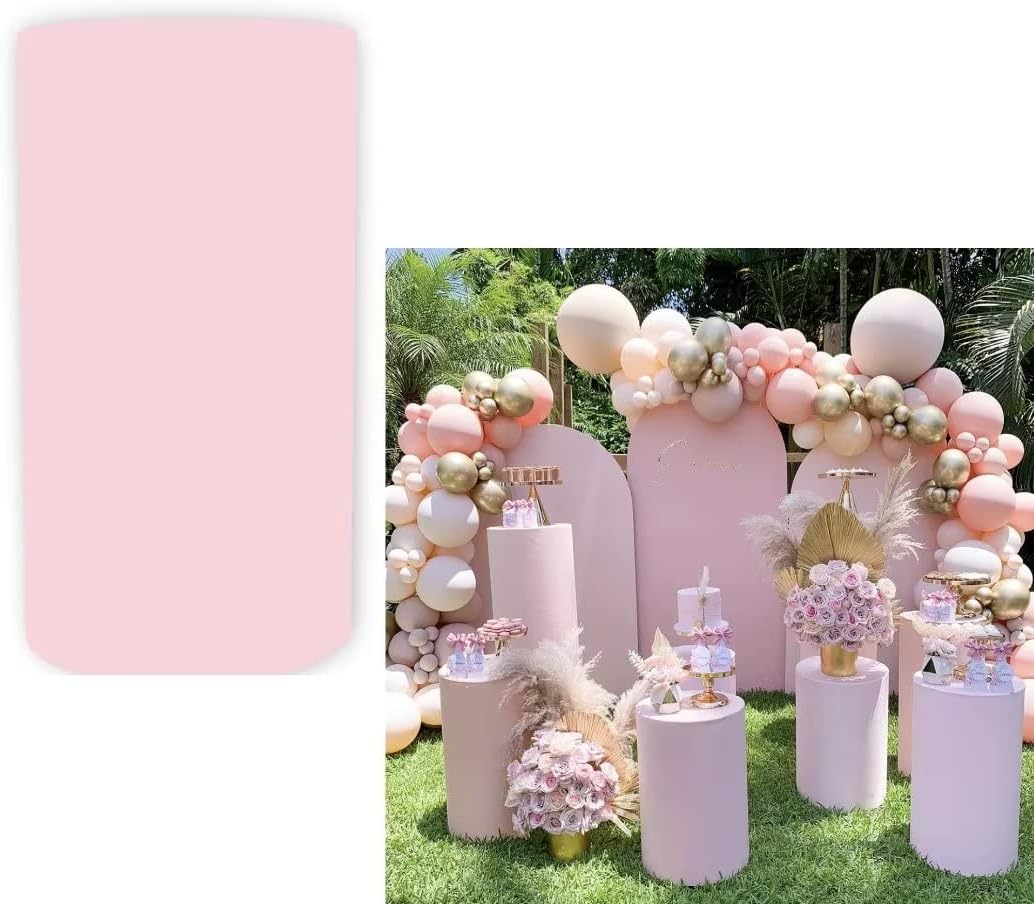 Fundas de zócalo cilíndrico rosa para decoración de fiestas, fundas de pedestal para niñas, baby shower, fiesta de cumpleaños, banquete, boda,