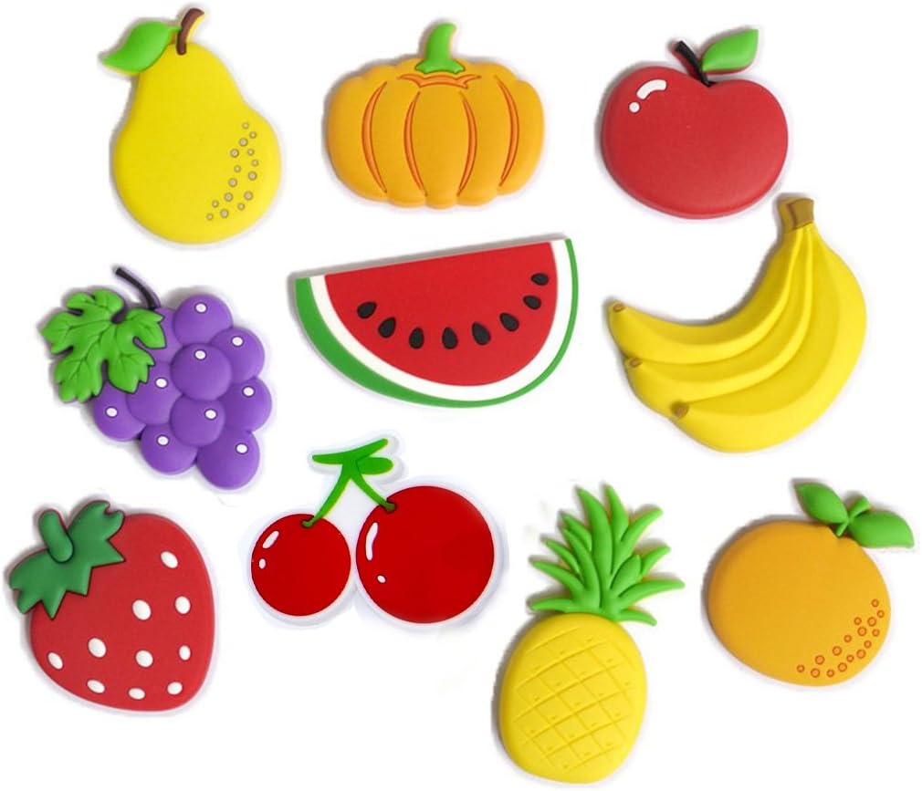 WOTOY Imanes estéreos de frutas de dibujos animados lindos para nevera para niños, actividades y decoración del hogar, un juego de 10 piezas