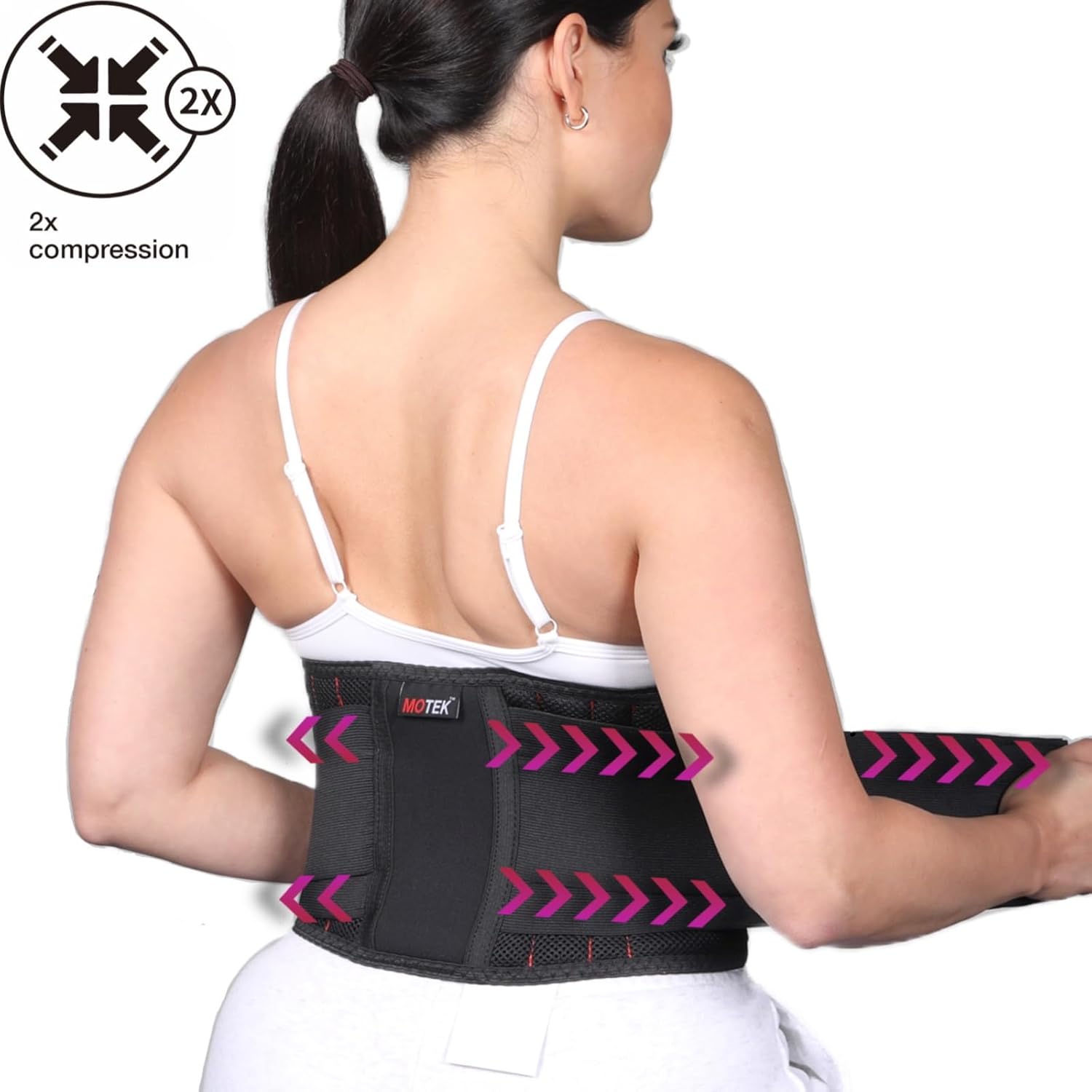 MOTEK Soporte de espalda para hombres y mujeres (mediano de 28 a 36 pulgadas)  Soporte lumbar para aliviar el dolor de espalda baja  Soporte lumbar