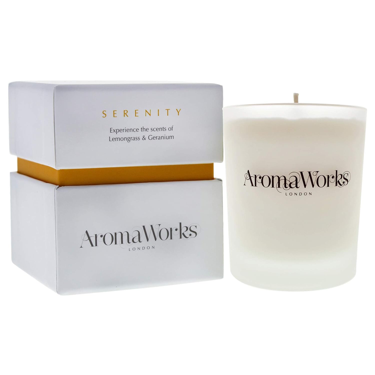 Serenity – Vela de cera de soja  Lemongrass, neroli y aromas dulces de geranio  Elevación, equilibrio y enfoque  Natural, vegano, libre de crueldad