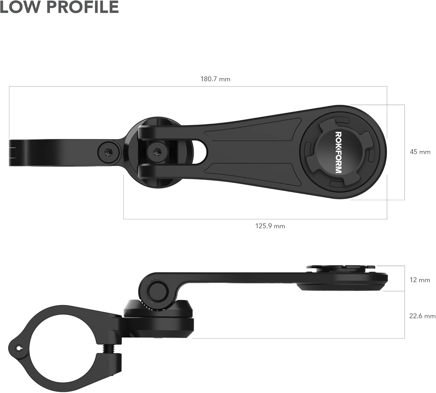 Rokform – Funda resistente para iPhone 13 Pro Max + soporte de teléfono para manillar de motocicleta (negro)