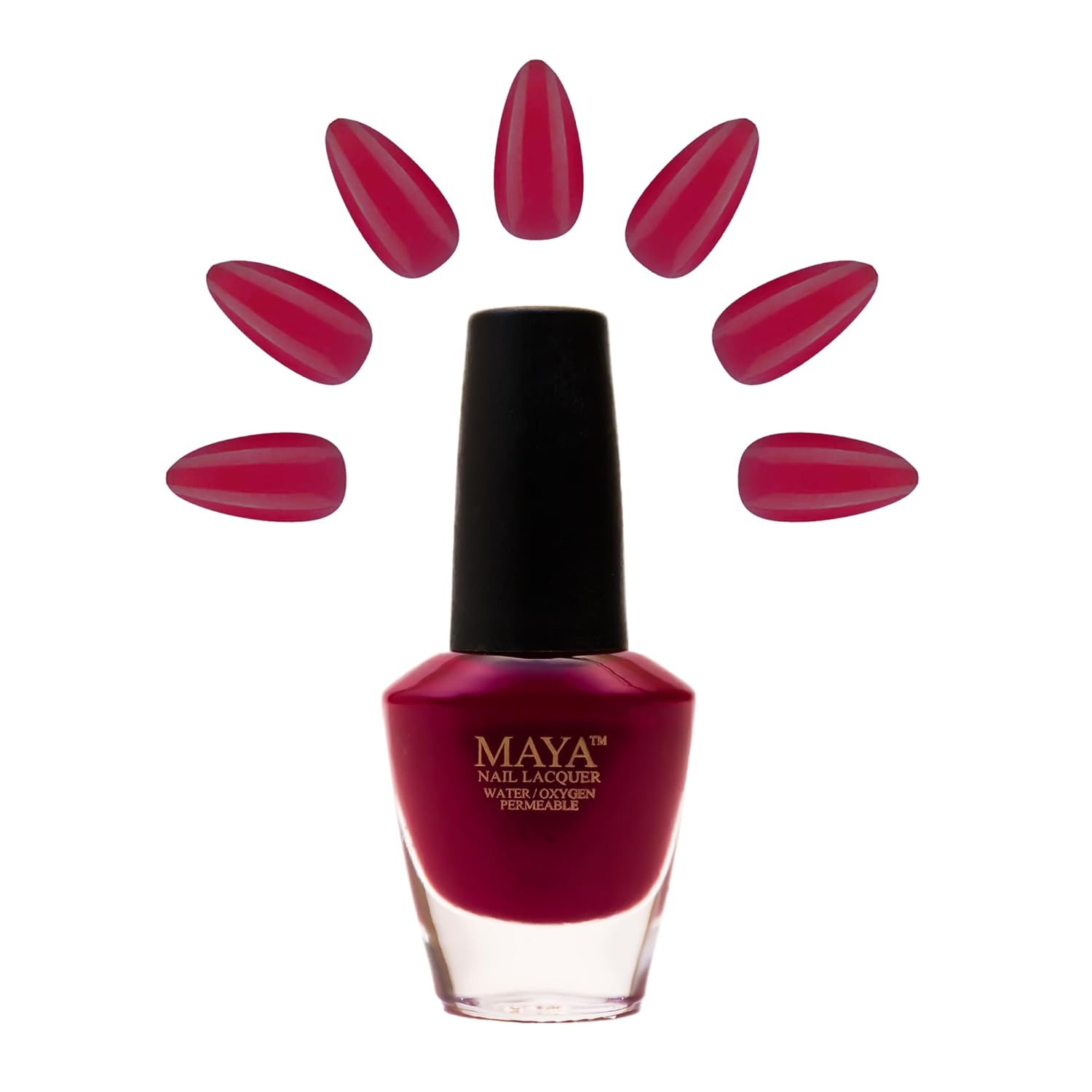 MAYA Esmalte de uñas de gel rojo  Secado rápido, no tóxico, transpirable y libre de crueldad animal, arte de uñas de bricolaje, kit de uñas Halal