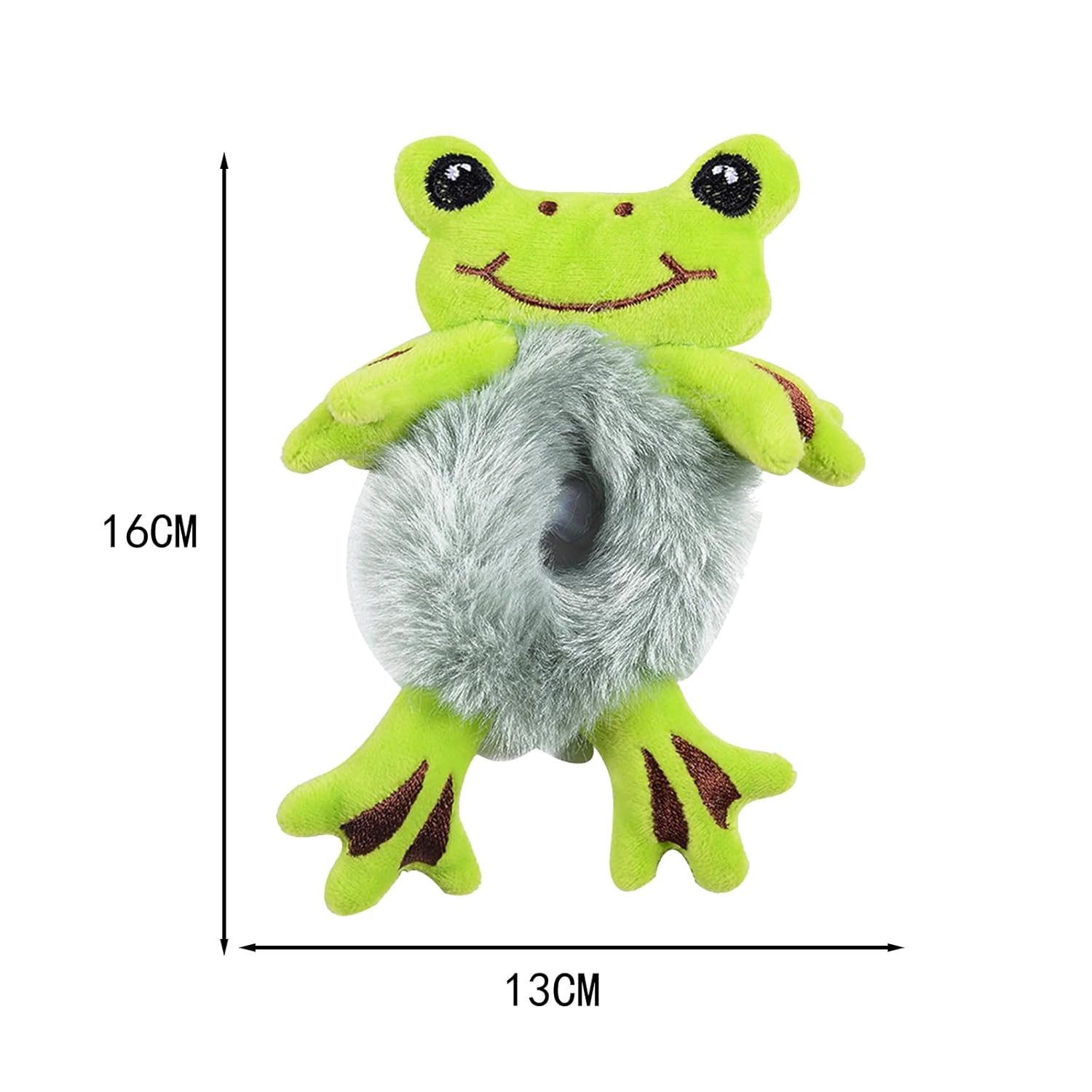 Lazo de pelo de felpa con forma de rana verde, cuerda de pelo de felpa para cola de caballo de rana, coleteros para niñas, para maquillaje, ducha,