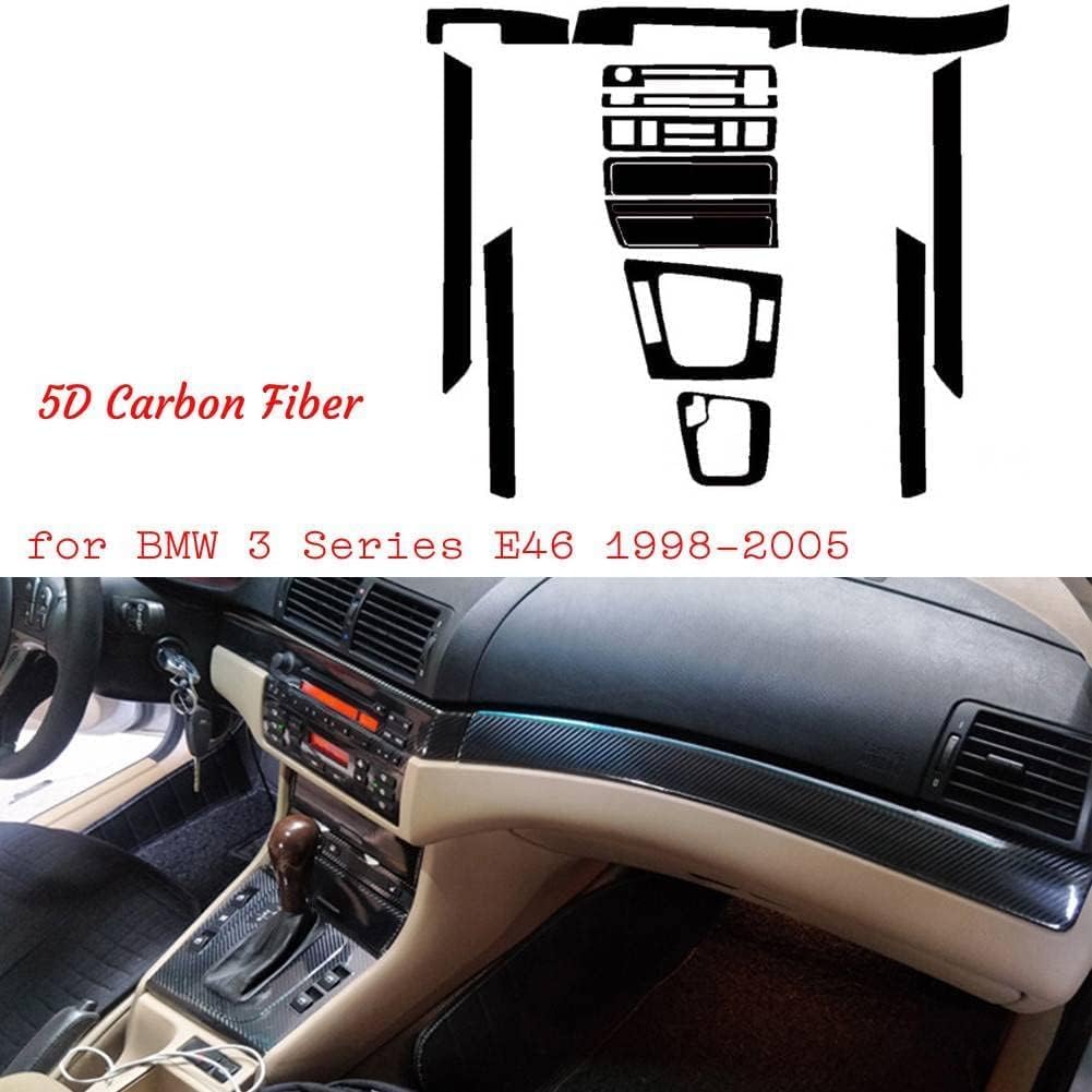 Cubierta de botón de volante de fibra de carbono 5D, cubierta interior del volante, decoración interior, accesorio de automóvil para BMW Serie 3 E46