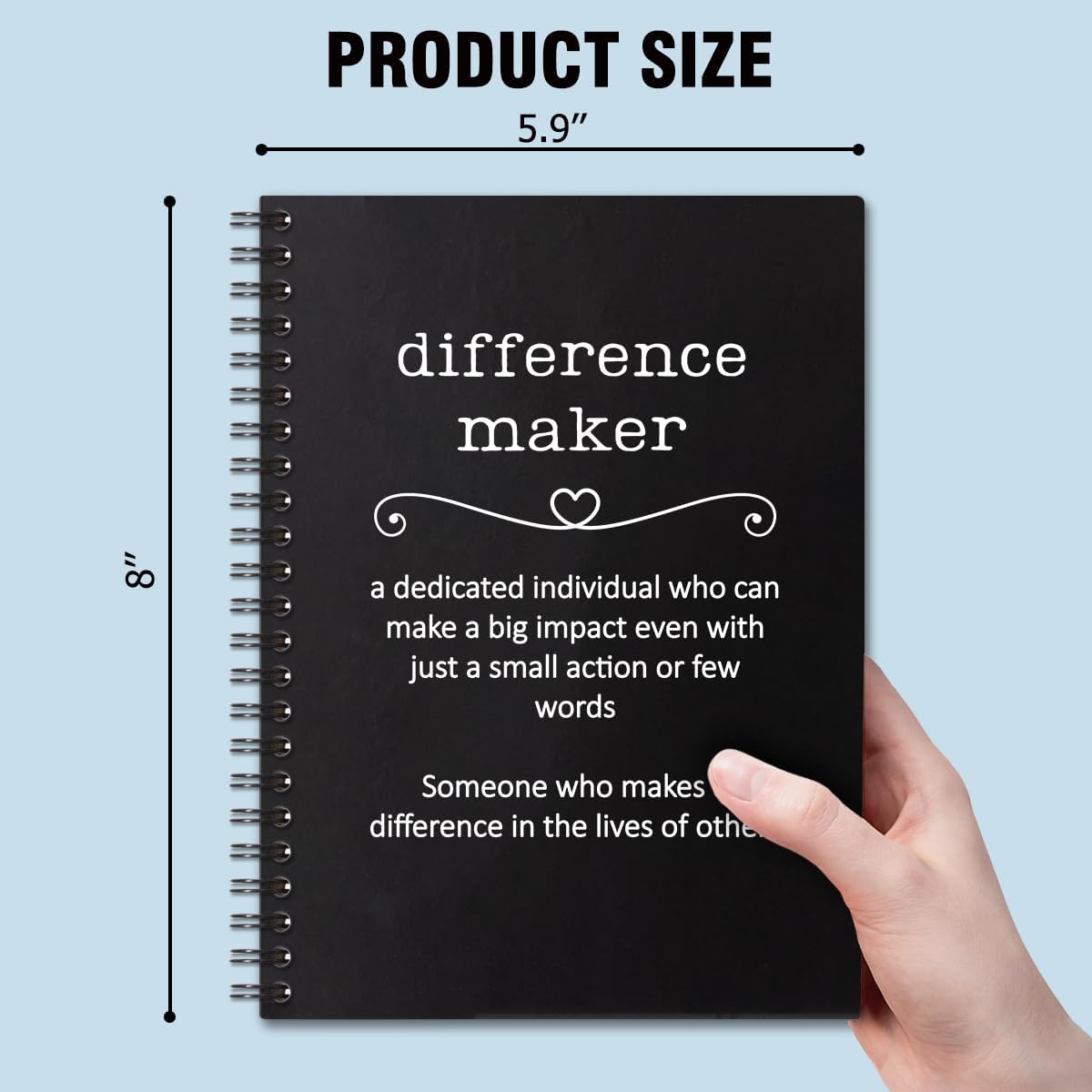 QYUVK Difference Maker – Cuadernos de tapa dura de 160 páginas en blanco, regalo de agradecimiento para empleados, regalo de agradecimiento para