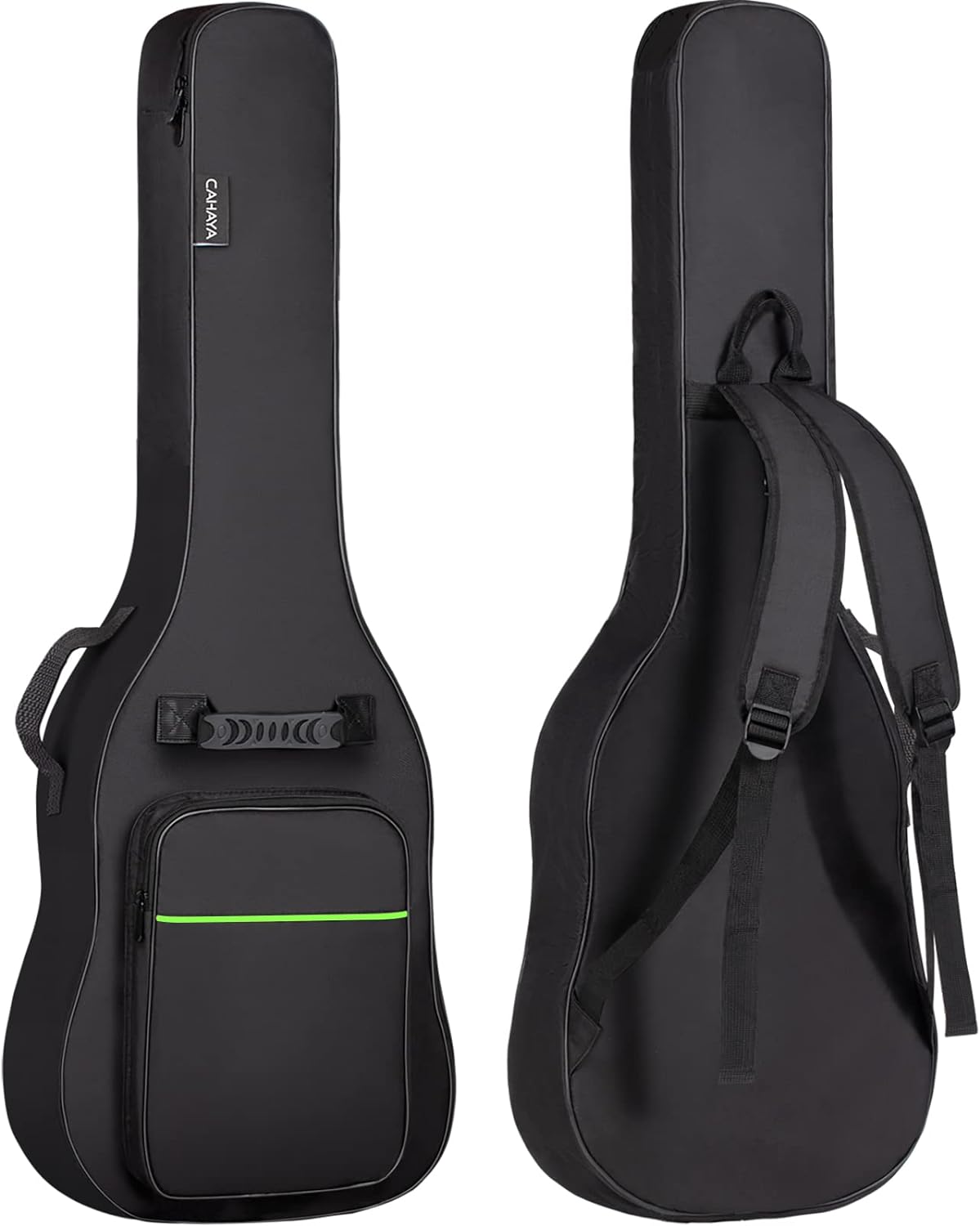 CAHAYA Bolsa de guitarra eléctrica Bolsa de concierto 0.3 pulgadas de espesor acolchado mochila suave guitarra eléctrica caso verde CY0293