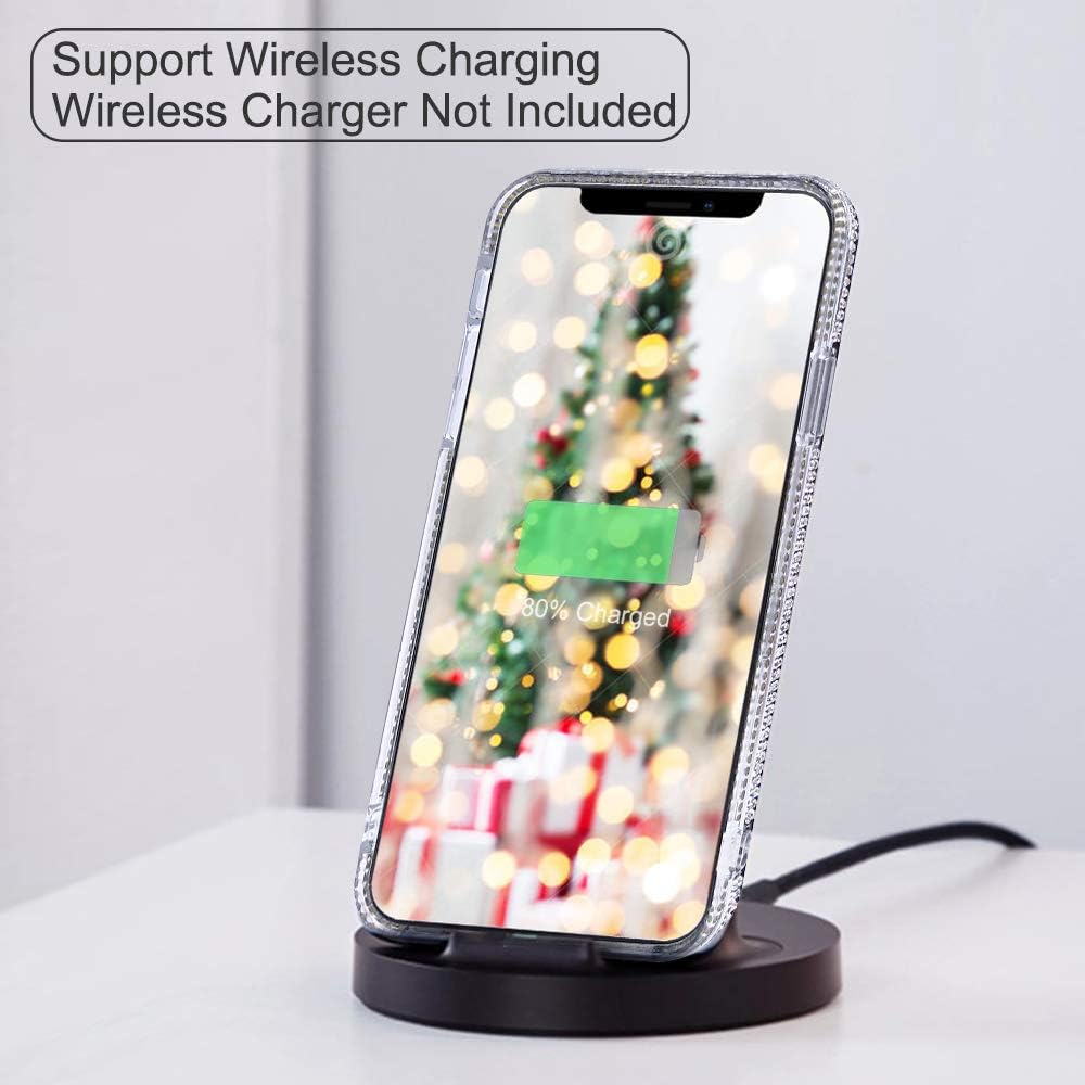 LUVI Funda compatible con iPhone 13 Pro Max Bling para mujeres y niñas, con diamantes de imitación brillantes, funda protectora de lujo 3D hecha a