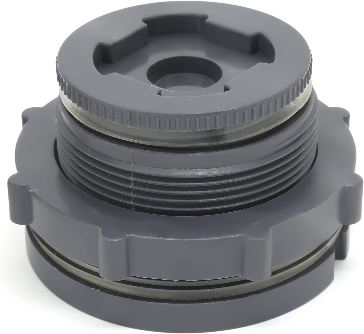 Adaptador de mamparo NPT de 2 pulgadas, adaptador de mamparo de PVC, conector de tanque de agua, doble roscado con tapones para barriles de lluvia,