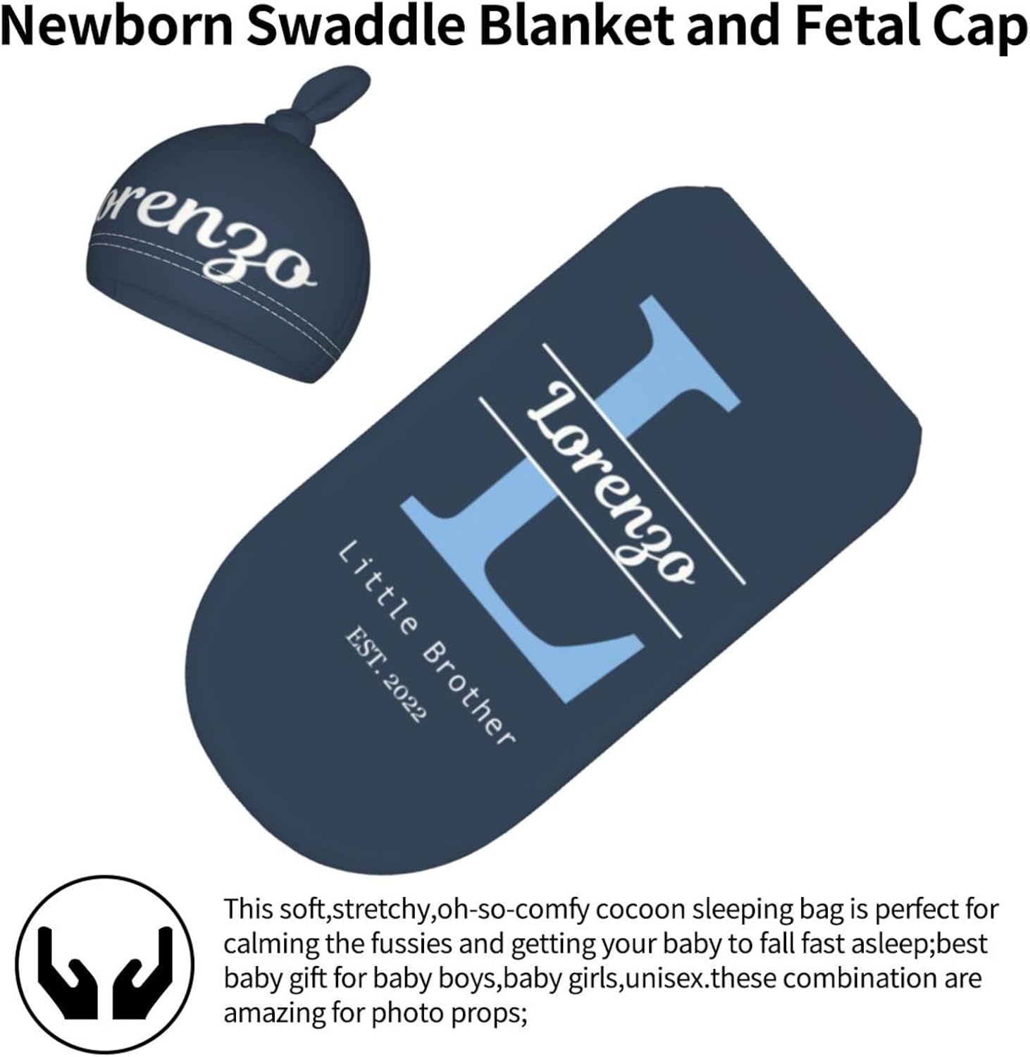 Sweewind Mantas de bebé personalizadas para niña y niño con nombre, manta personalizada para niñas y niños, regalos para envolver al bebé recién