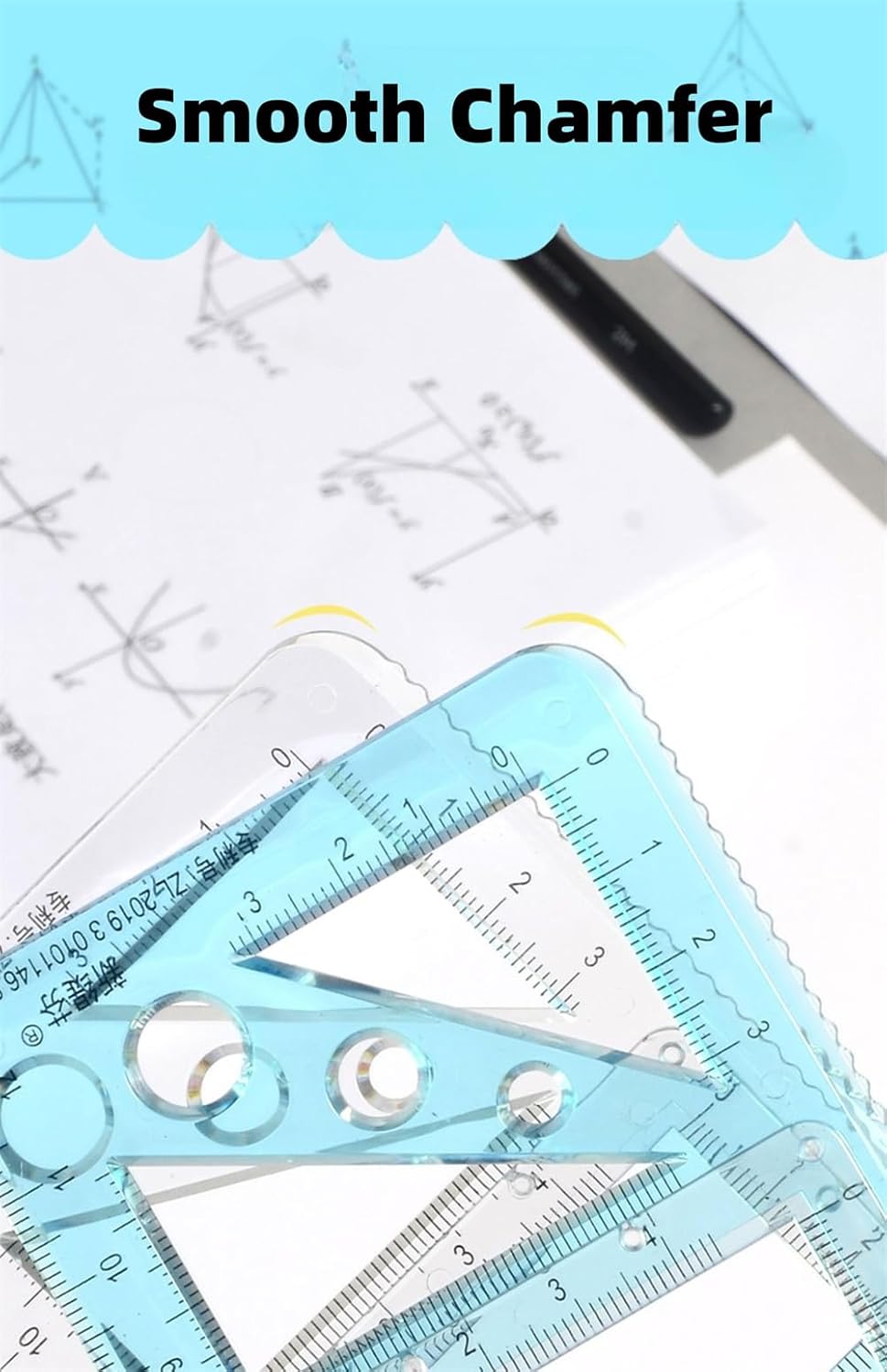 LXINYE Regla geométrica multifuncional, regla de dibujo de matemáticas, plantilla de dibujo geométrico, herramienta de medición, reglas de plástico