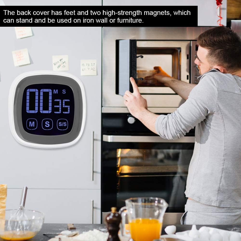 Fydun Temporizador digital de cocina con alarma Sc grande, recordatorios de cuenta regresiva, cronómetro para el hogar con imán, temporizador de