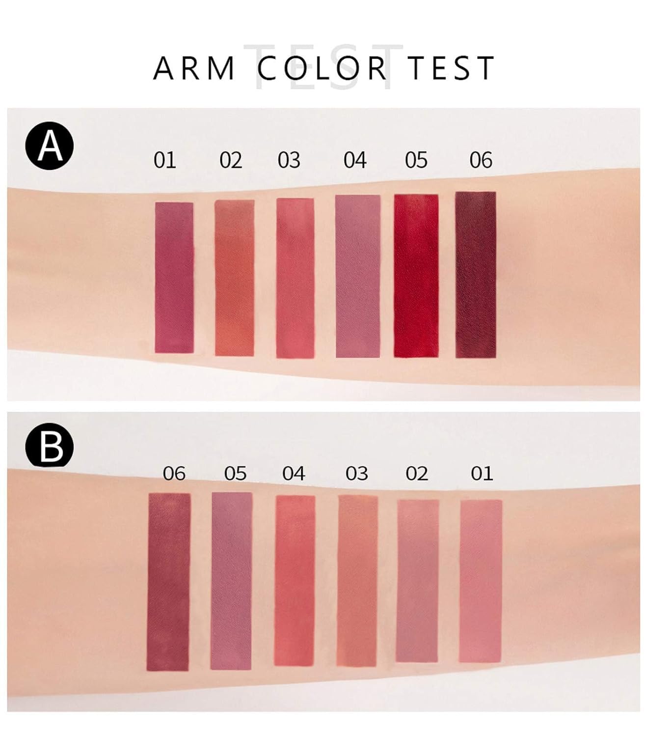 Juego de lápices labiales de 6 colores, antiadherente, mate, terciopelo brillante, de larga duración, para mujeres y niñas (A)