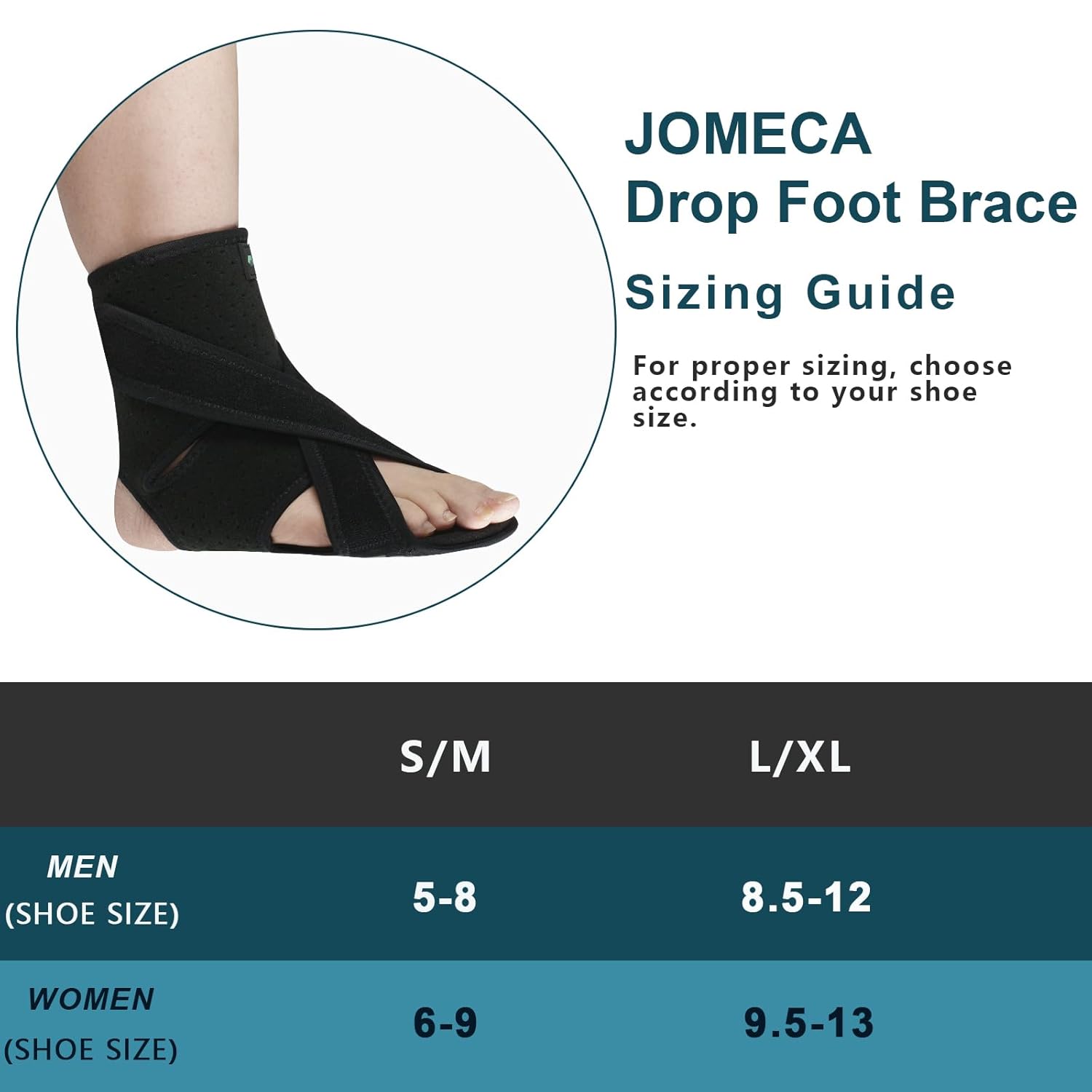 JOMECA Soporte de pie mejorado para caminar con zapatos, placas de soporte dobles para el antepié, ajustable, suave, caída del pie, TBI, ALS, MS,