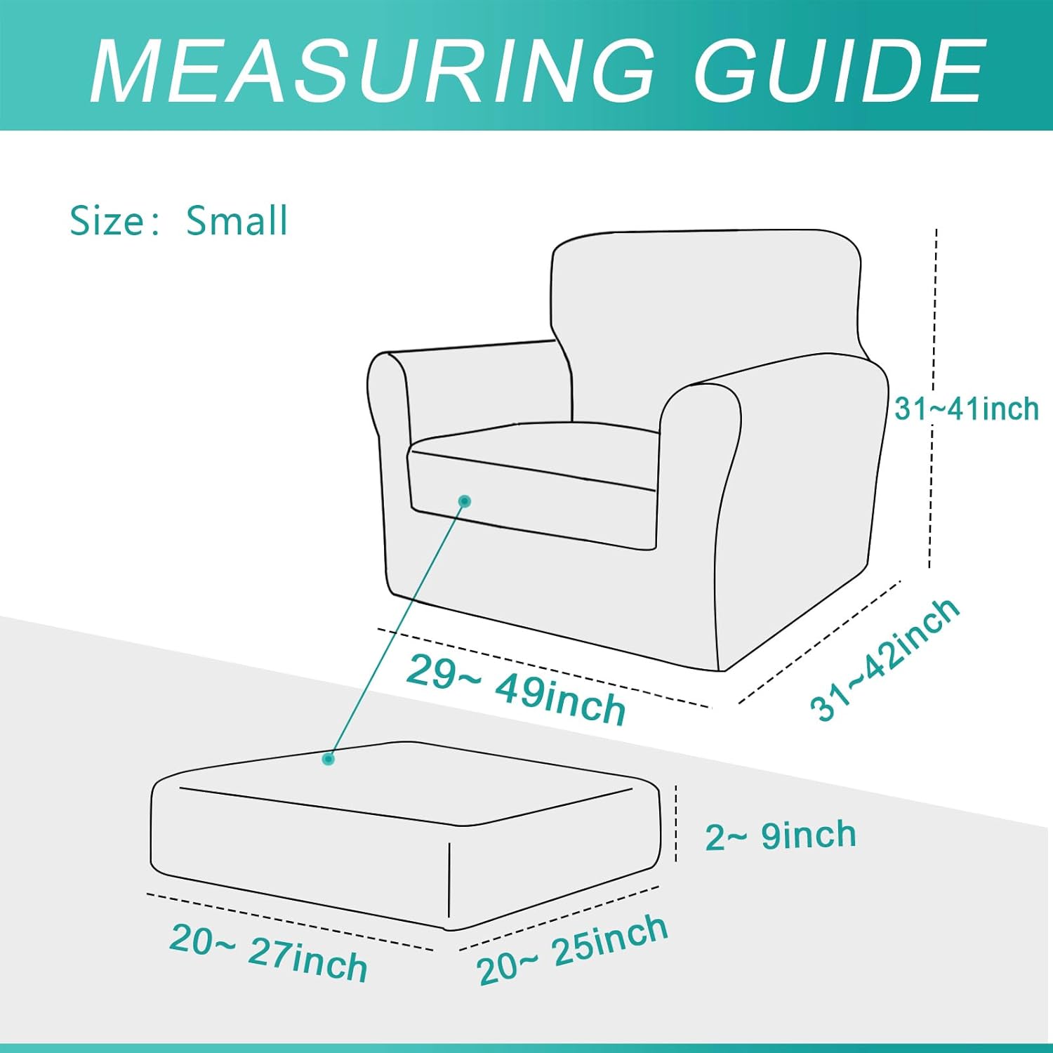 HDCAXKJ Juego de 2 fundas para sillones 100 % impermeables para sala de estar, fundas elásticas para sofá con brazos, fundas protectoras lavables