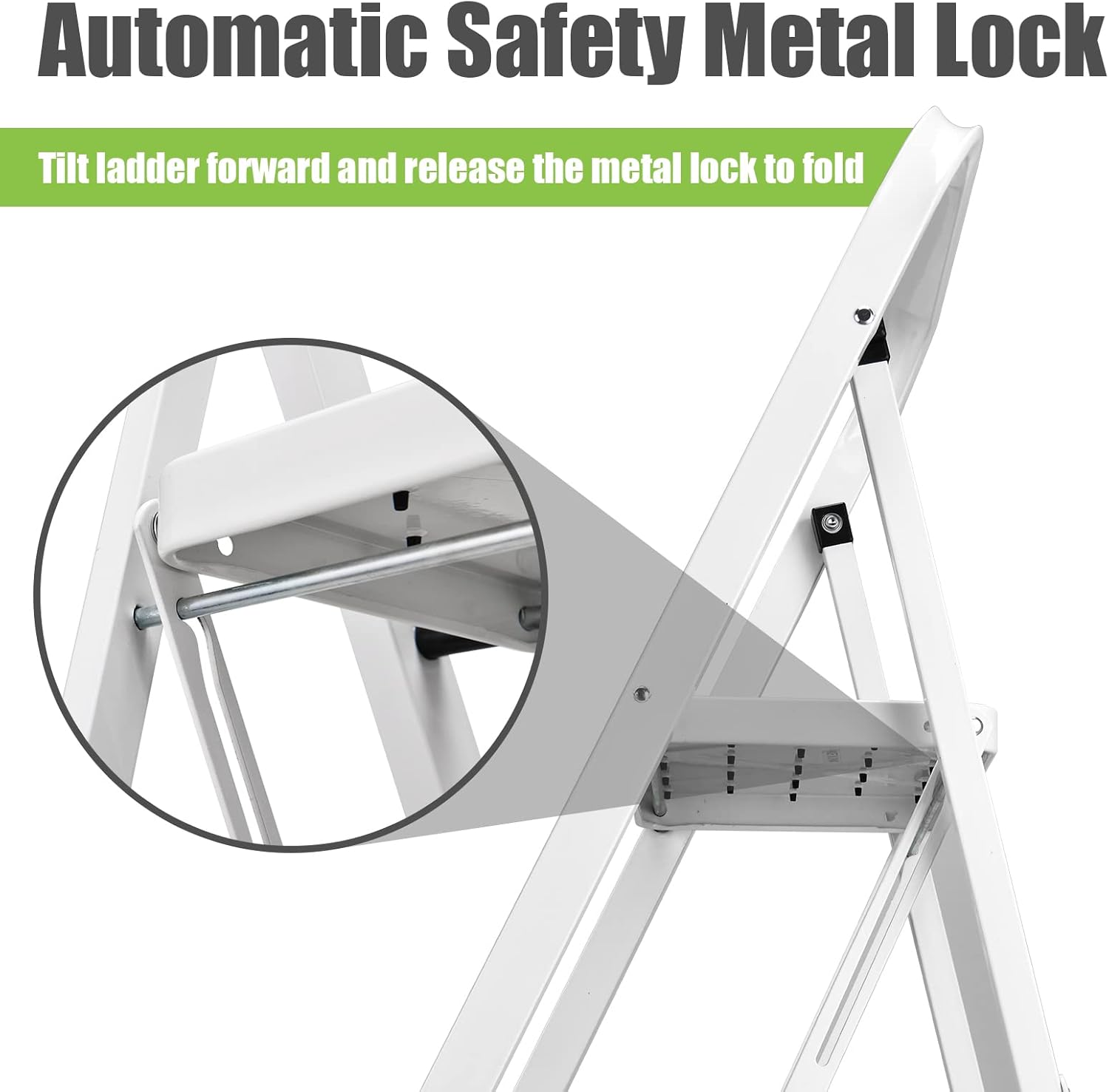Soctone Escalera plegable de 4 peldaños con pedal antideslizante, escalera ligera de 4 peldaños con pasamanos, capacidad de 330 libras, perfecta