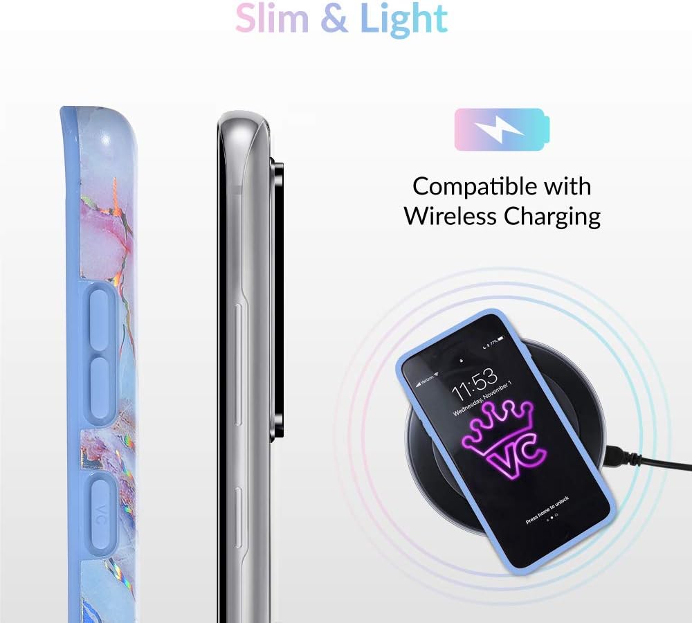 Velvet Caviar Funda compatible con Samsung Galaxy S20+ Plus con diseño de mármol, bonitas fundas protectoras para mujeres y niñas (holográfico rosa