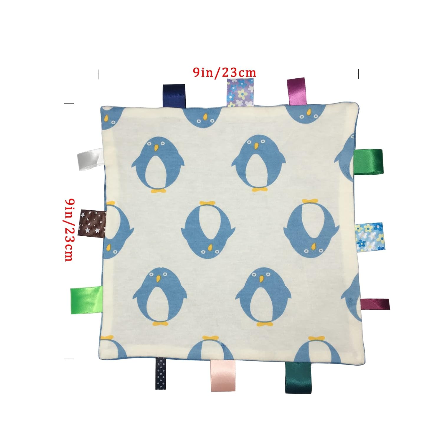 Lovey – Manta de seguridad para bebé con etiquetas, manta de felpa suave, toalla cómoda y cómoda manta de lunares Minky juguete calmante diseño de