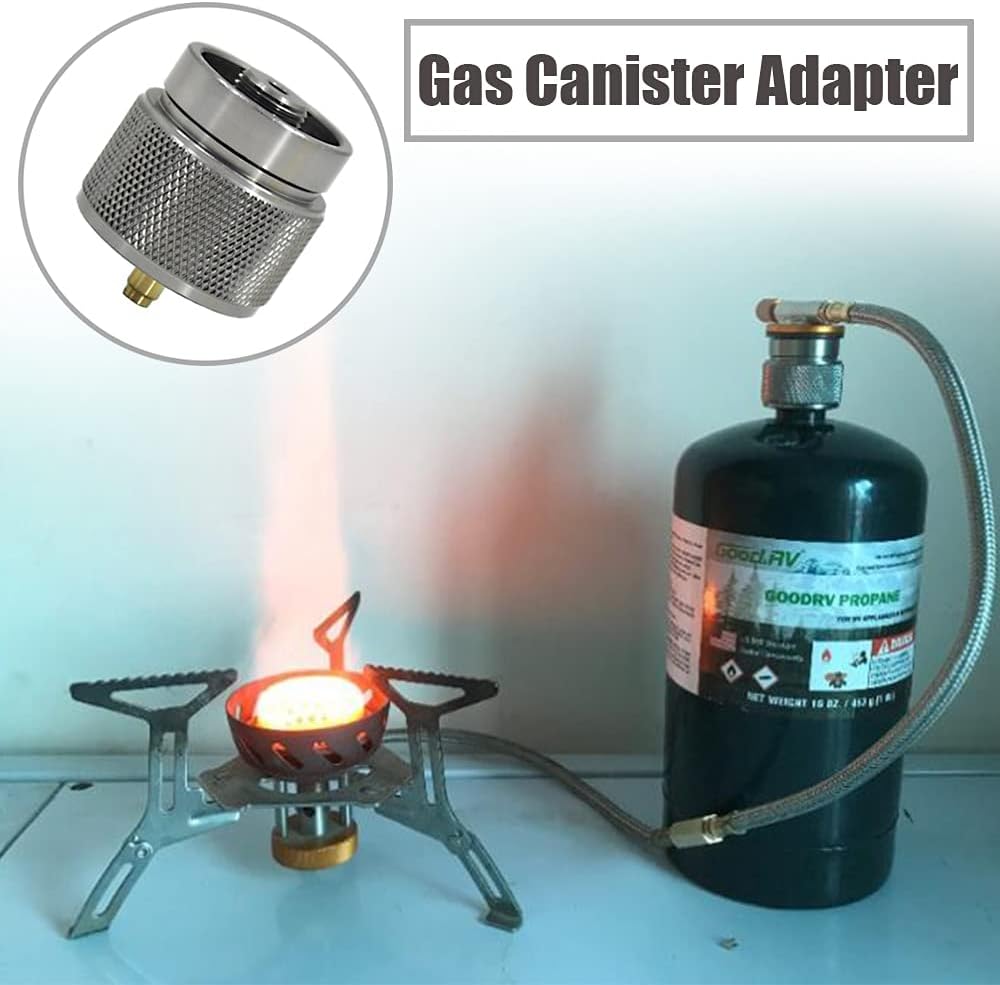 Adaptador de butano a propano Adaptador de estufa de camping Conector de estufa de senderismo al aire libre para bote de combustible de isobutano