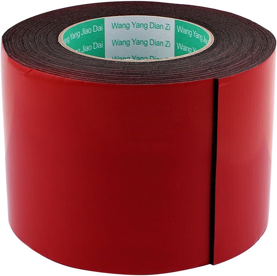IIVVERR Cinta adhesiva de doble cara fuerte negra Cinta de esponja 100MM Ancho 5M Largo (Cinta adhesiva de doble cara fuerte y negra Esponja Cinta