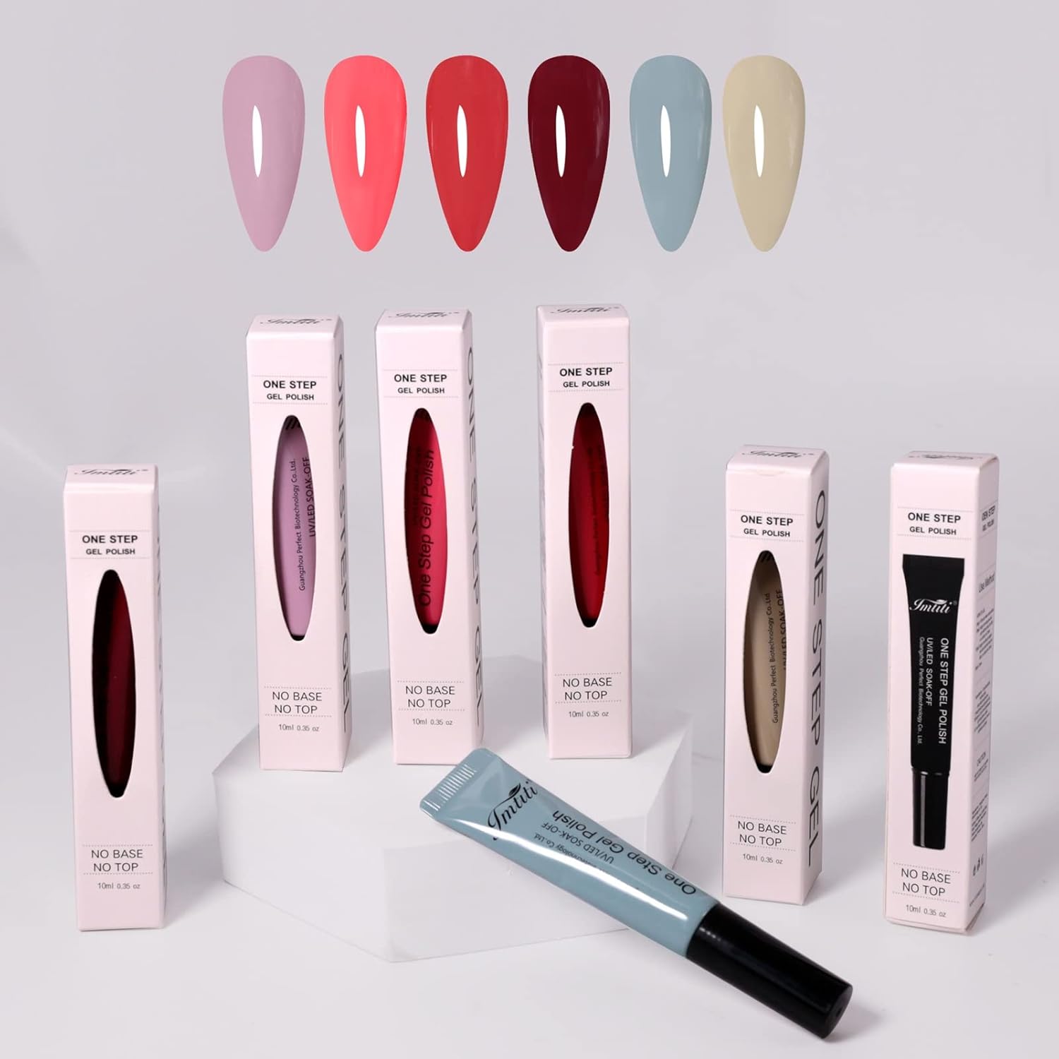 Imtiti Esmalte de uñas de gel neón, secado rápido, 3 en 1, esmalte de gel rojo rosa, esmalte de uñas neón semipermanente LED y UV, no necesita base