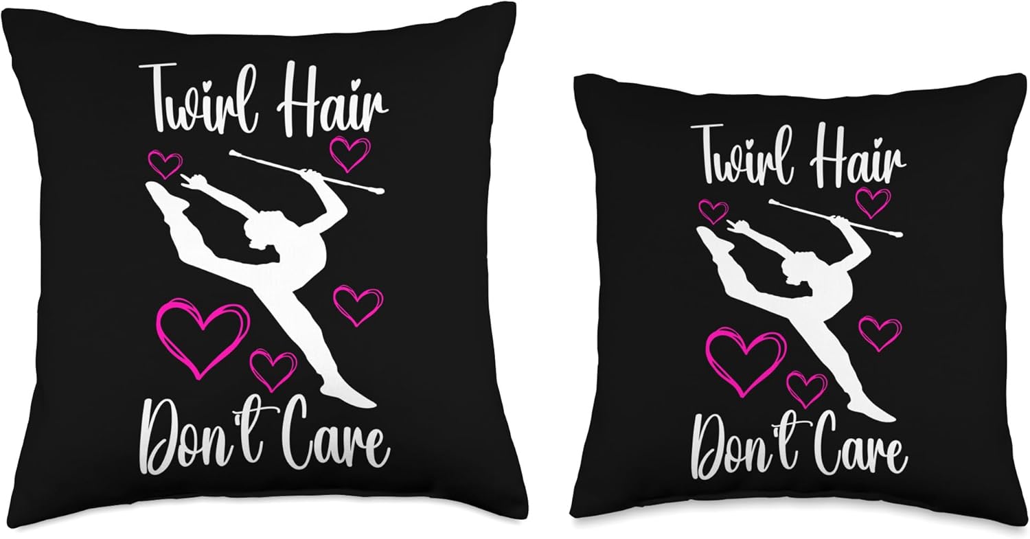 Twirling Outfit Majorette Baton Twirler Gifts Throw Pillow, 18×18, Multicolor