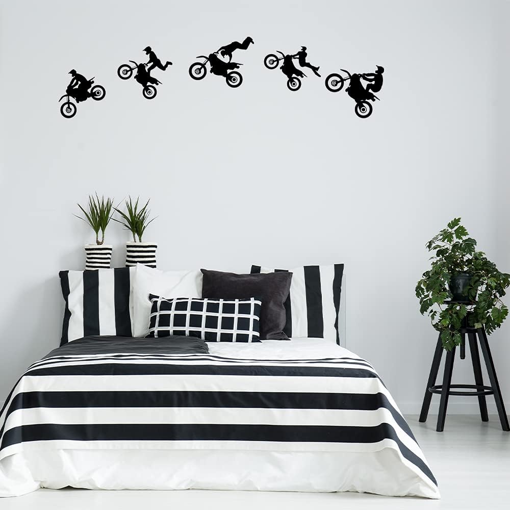 LZYMSZ Calcomanía de pared para bicicleta, 62.9 x 15.7 pulgadas, vinilo para ciclismo de montaña, mural de silueta de bicicleta de deportes extremos