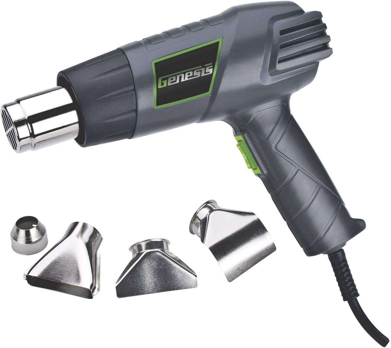 Genesis GHG1500A Kit de pistola de calor de doble temperatura con ajuste rápido de calor alto y bajo 572F1000F, boquilla de reducción de aire y