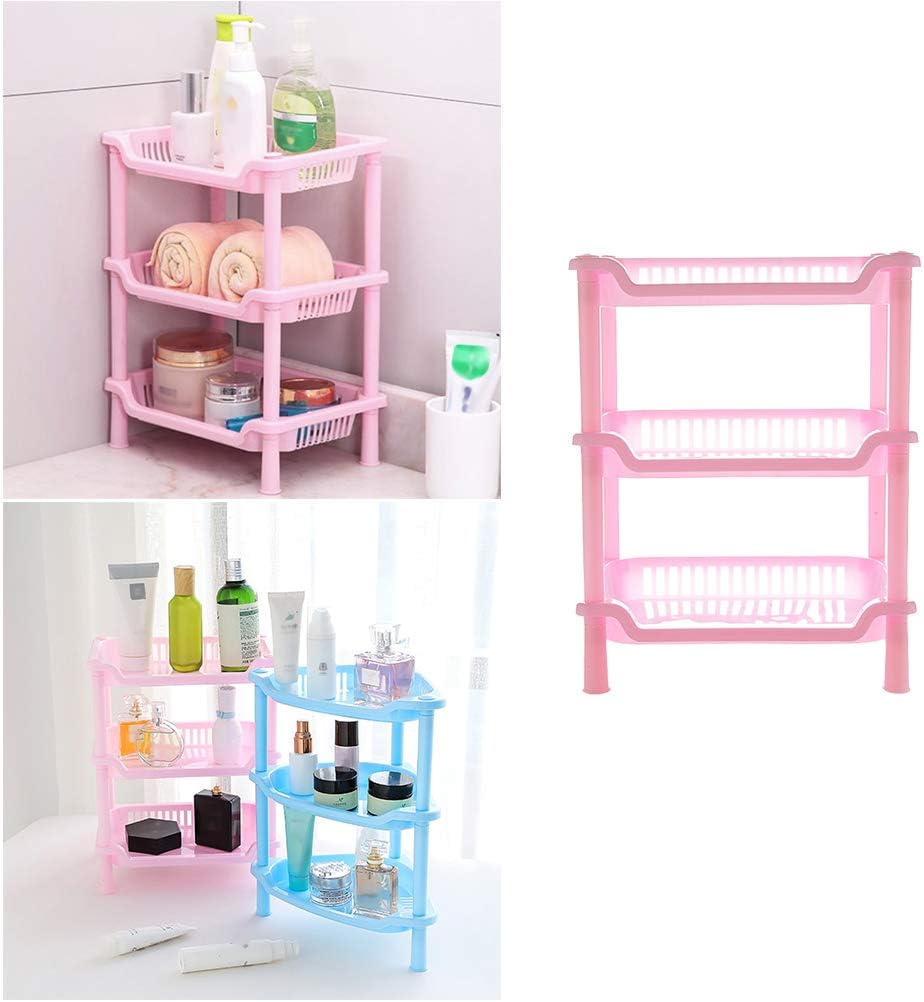 Cabilock Estante organizador de ducha de 3 niveles, estante de baño, estante de baño, estantes organizadores de plástico rosa, para baño,