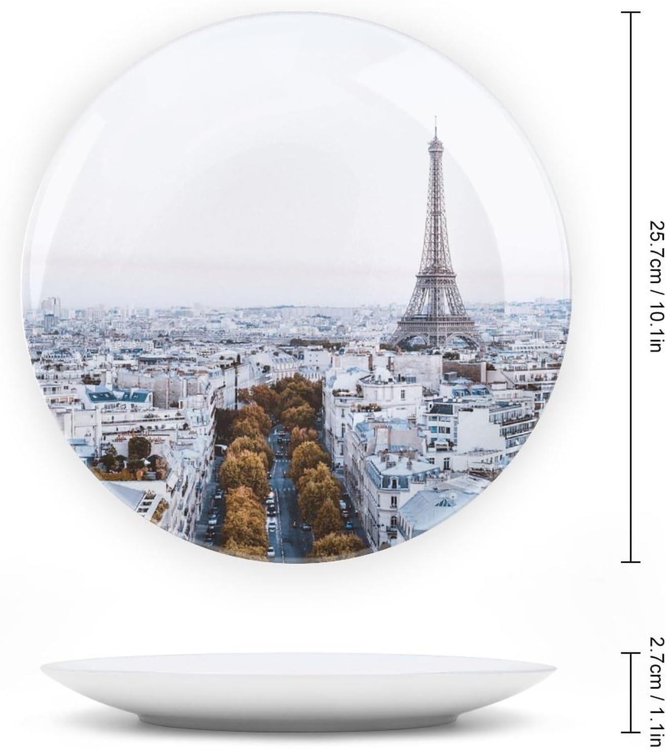 Plato decorativo para colgar de la torre Eiffel de París, decoración del hogar, decoración del hogar, recuerdo, arte de pared, cocina, plato de cena