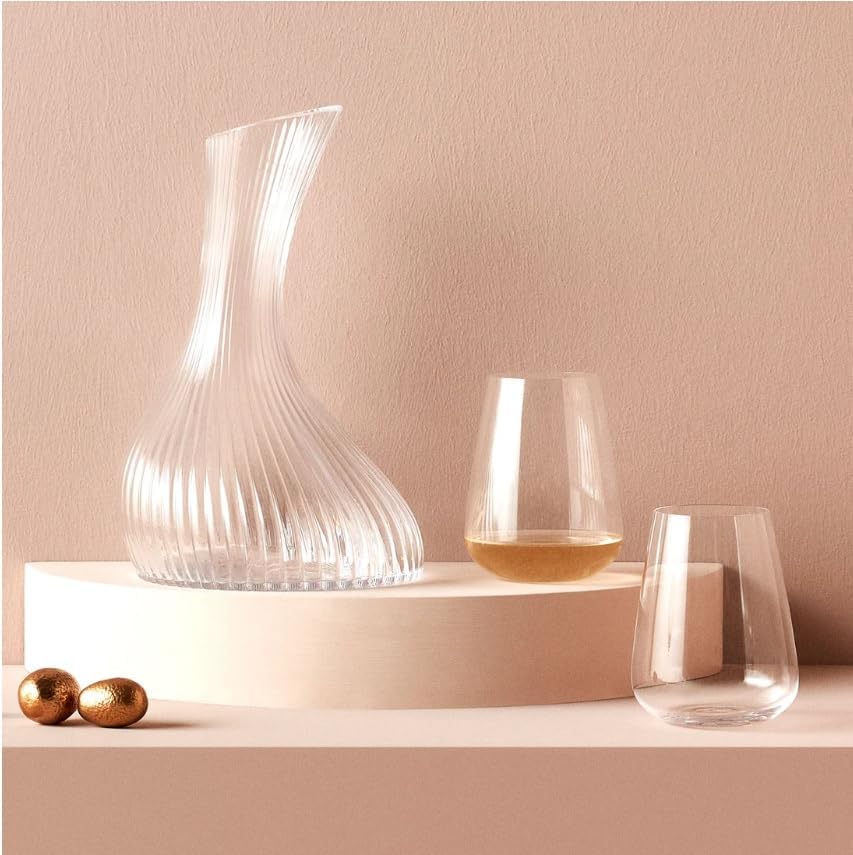 Jarra Nude Vini de 61 onzas, decantador de vino de cristal, sin plomo, diseño vintage, diseño elegante, vino rojo y blanco, accesorios de regalo
