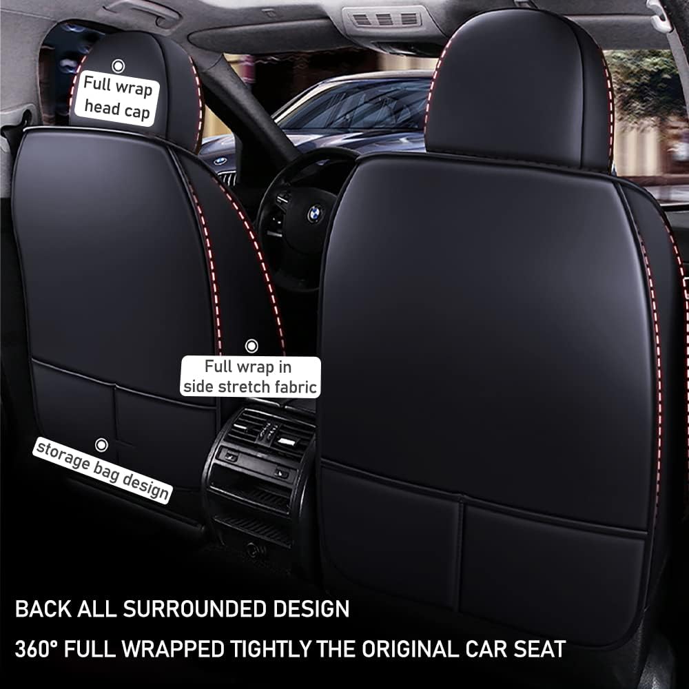 Fundas protectoras de asiento de automóvil de 2 asientos de lujo para Chevy Blazer 2019-2023, diseño de bolsa de almacenamiento trasera, almohada