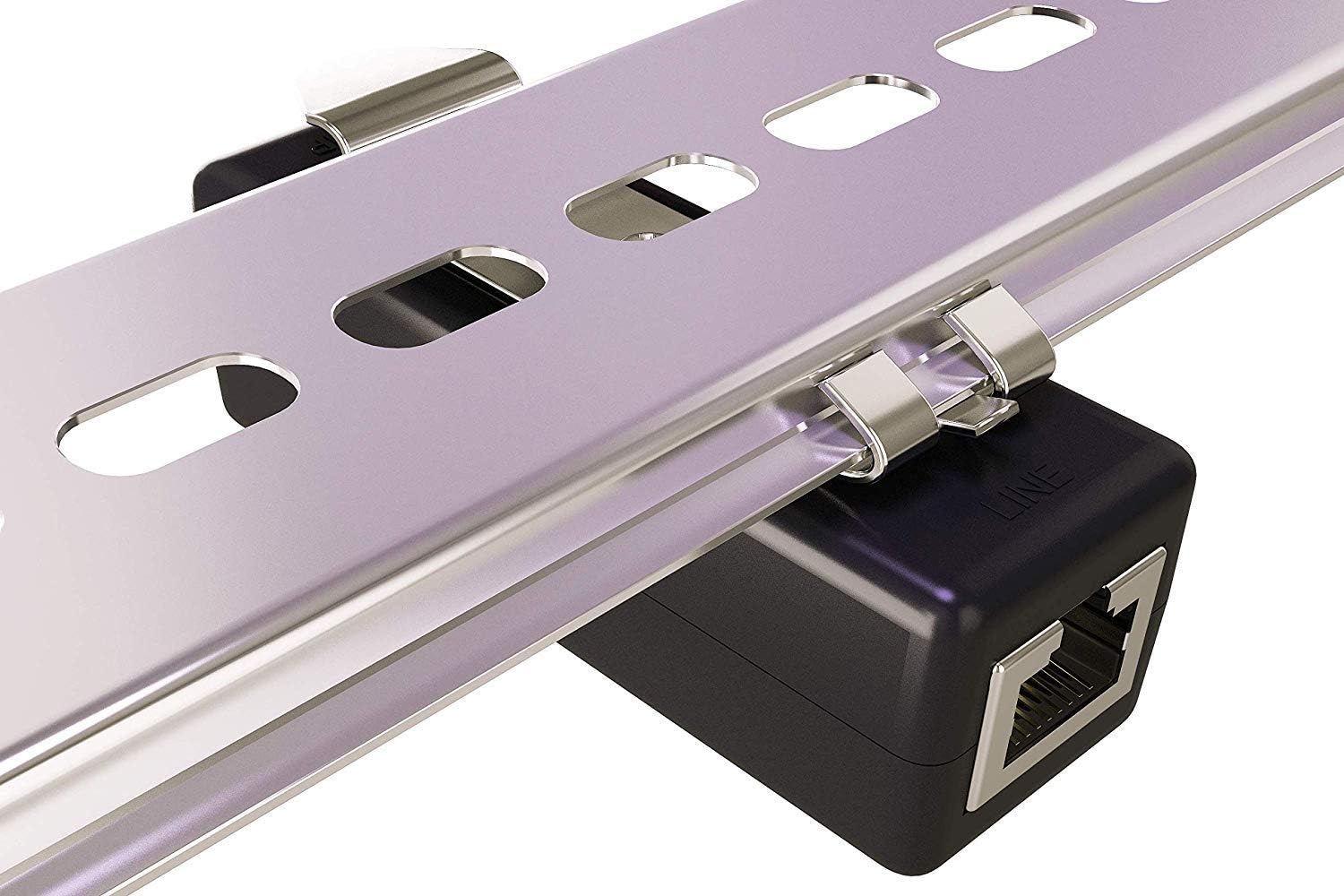 Protector contra sobretensiones Ethernet – PoE+ – Gigabit – (con opción de montaje en carril DIN) – Tubo de descarga de gas para protección completa