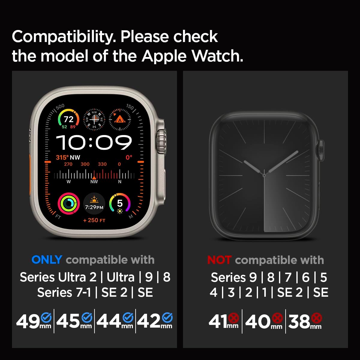 Spigen Enzo – Correa de piel auténtica diseñada para Apple Watch Ultra2Apple Watch Ultra de 1.732 pulgadas, Series 98SE276SE54321 de 1.772 pulgadas,