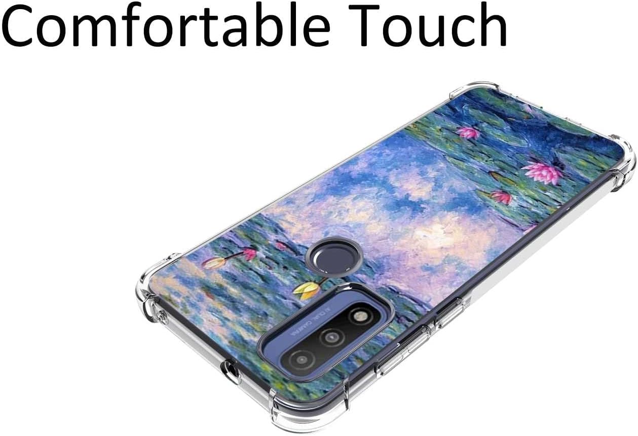 Compatible con Motorola Moto G Pure Flowers, lirios de agua, pintura al óleo vintage, arte gráfico para Moto Case Niñas Mujeres, funda transparente