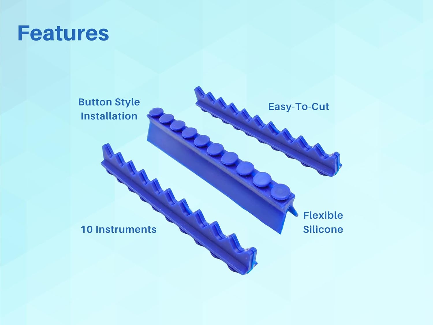 Tiras de silicona de repuesto, color azul, autoclave para casetes de instrumentos dentales de todos los tamaños