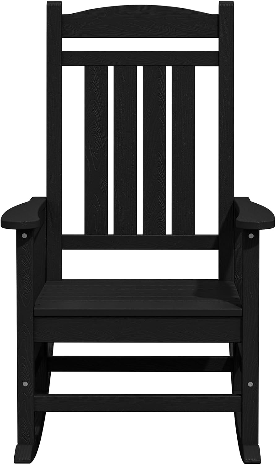 KINGYES Mecedoras para exteriores, resistentes a la intemperie, mecedoras de patio con respaldo alto para adultos, color negro