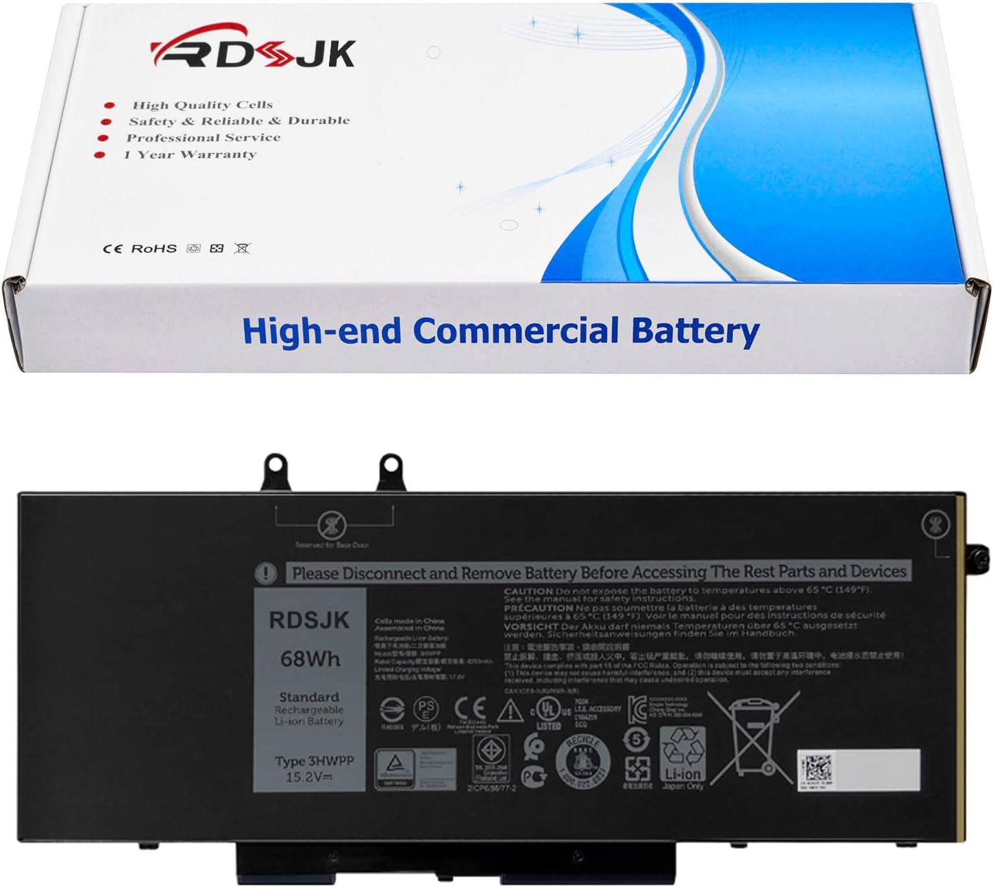 3HWPP – Batería para laptop Dell Precision 3541 3551 Latitude 5401 5410 5411 5501 5510 5511 Inspiron 17 7706 75007506 2 en 1 serie negra 03HWPP