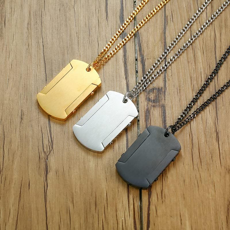 Collar de identificación de alerta médica para hombres, grabado con láser, collar con colgante de etiqueta de acero inoxidable, identificación de