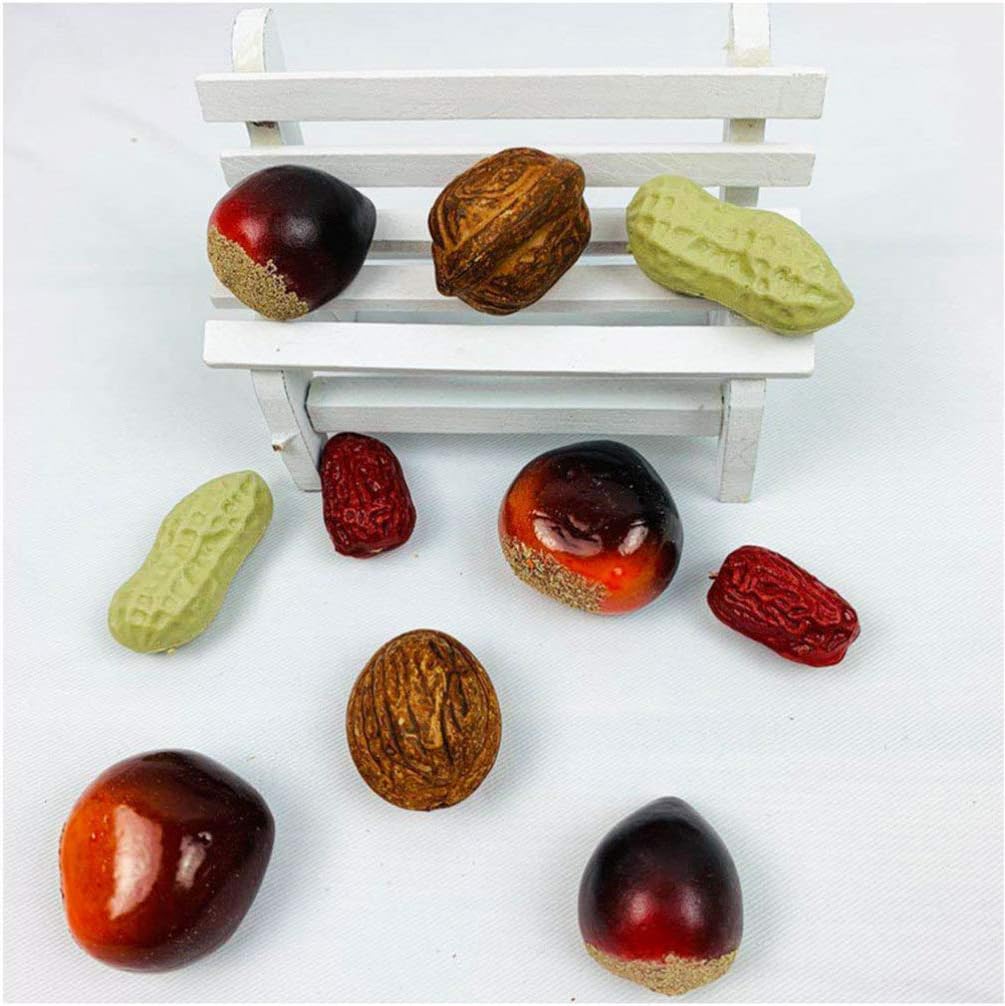 ULTNICE RWW19R7Y18FAVH18XI, 20 piezas de castaña artificial, espuma de frutas sintéticas, dispersión de mesa de frutas sintéticas, juguetes