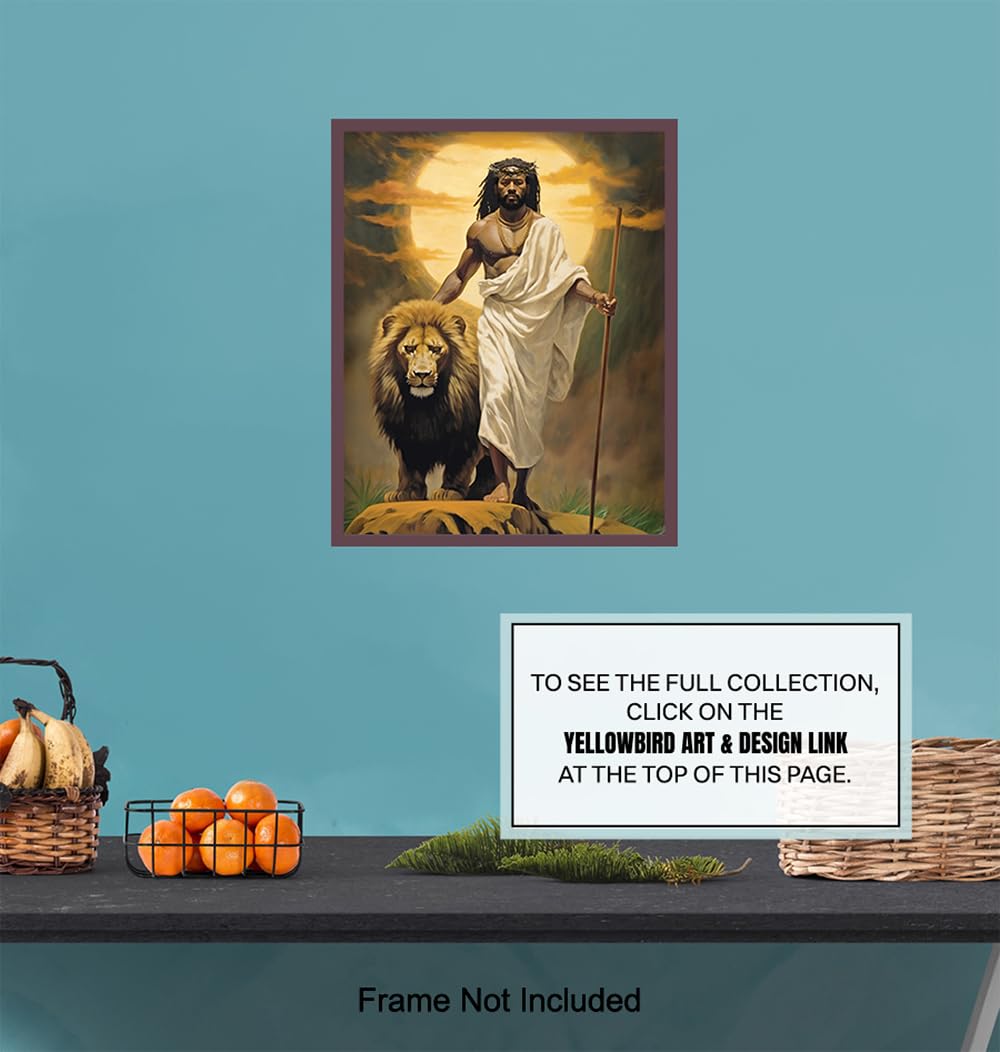 African American Art, Jesus Poster for Black Man – Inspiring Christian Gifts for African Americans, Black Men, Black women – Religious Wall Art –